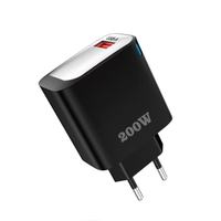 Chargeur mural USB 200W avec prise US EU UK, câble Type C, QC3.0, chargeur rapide pour téléphone portable, adaptateur secteur USB 200W à charge rapide