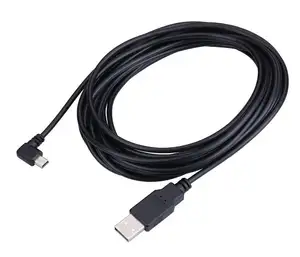 Cable USB 2,0 a Mini USB de 5M Extra largo Cable de carga de fuente de alimentación de ángulo izquierdo de 90 grados con Clips de cableado de 5 piezas para Garmin nuvi GPS