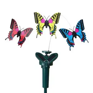 Solar Battery Power Vibration Fly Artificial Butterfly Bird Flying Fluttering Solar Hummingbird for Yard Stake Garden Decoration