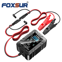 Chargeur de batterie de moto et de voiture FOXSUR 6V 12V 1.5A avec prise SAE B, chargeur automatique de batterie au plomb-acide Lifepo4 6V 12V pour voiture jouet
