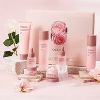 Ensemble de soins de la peau à la rose OEM 7 pièces Kit de soins du visage hydratant Ectoine Levure de bifidus Huile de rose turque Herbes anti-âge Nourrissant complet
