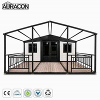 Maison conteneur extensible de 40 pieds, maison préfabriquée modulaire pour jardin, maison préfabriquée portable avec salle de bain et cuisine de luxe