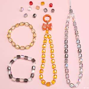 Cuentas de cristal redondas facetadas, cuentas en forma de tambor con agujero grande para fabricación de joyas DIY, decoración de collares - Product Image 3