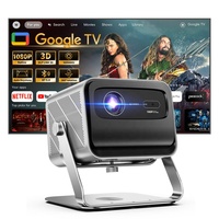 Proyector de Techo Portátil con Licencia de Google-TV, Sistema 4K DLP Full HD Nativo 1080P, 2200 ANSI Lúmenes, MEMC, para Enseñanza Escolar y Negocios