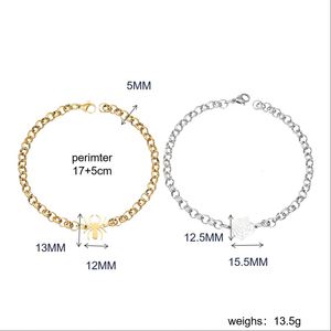 Pulsera de Pareja de Acero Inoxidable con Diseño de Telaraña y Cadena Dorada, Pulsera de Pareja de Acero de Titanio que No se Deslustra para Hombre y Mujer - Product Image 5
