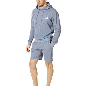 ชุดวอร์มสำหรับฤดูหนาวชุดกางเกงขาสั้นมีฮู้ดและกางเกงขาสั้นสำหรับผู้ชายขนาดใหญ่พิเศษออกแบบโลโก้ได้ตามต้องการ - Product Image 2