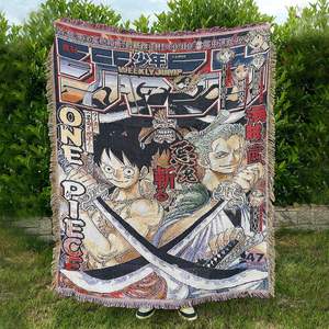 Hoshom extérieur pique-nique tapisserie couverture personnalisée Anime corail polaire jeter avec gland pour printemps usage domestique en gros - Product Image 1