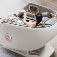 Fauteuil de massage corporel complet 6D à double moteur avec chauffage au graphène, étirement thaïlandais, rail SL, rouleau de massage des pieds SPA