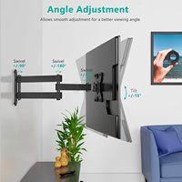 Bras d'extension universel réglable de 15 pouces, support de moniteur TV pivotant et inclinable, support mural