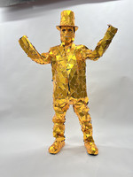 Costume de femme-léopard miroir argenté, panthère dorée, costume animal en acrylique pour spectacle, concours de talent, bar de danse, accessoires de fête pour adulte