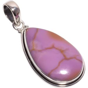 Colgante Solitario de Fosfosiderita Natural Gemkora en Forma de Gota con Engaste de Plata de Ley 925, Unisex, Curativo - Product Image 1