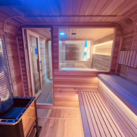 Kubus Sauna ramah lingkungan 4 orang, Redwood berkelanjutan & pemanas efisien, harga grosir
