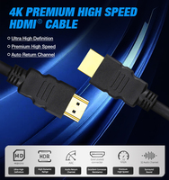Câble HDMI haute vitesse 3D 18 Gbps OEM ODM plaqué or mâle-mâle 1M 1.5M 1.8M 2M 3M 5M 10M 15M 4K