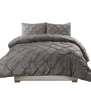 Twin Size 3 Piece Luxurious Pinch Pleat Decorative Pintuck <strong>Comforter</strong> <strong>Set</strong> - Product Image 1