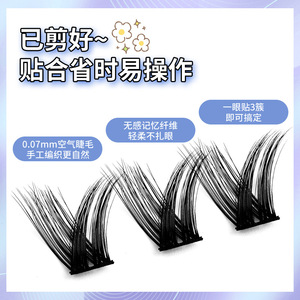 Faux cils Abonnie, 10 rangées, forme en V, épais, effet naturel 3D, pour débutants - Product Image 3