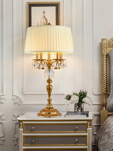 Đèn LED Đứng Phòng Khách Đèn Sàn Trang Trí Khách Sạn Đèn Chùm Pha Lê Cổ Điển Phong Cách Cổ Điển Đèn Bàn Bằng Đồng Đèn Chiếu Sáng - Product Image 4