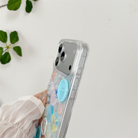 Coque de téléphone en époxy transparente en TPU avec motif cœurs et étoiles en pastel et boutons en relief pour iPhone 18 17 Pro Max 16 15 14 13