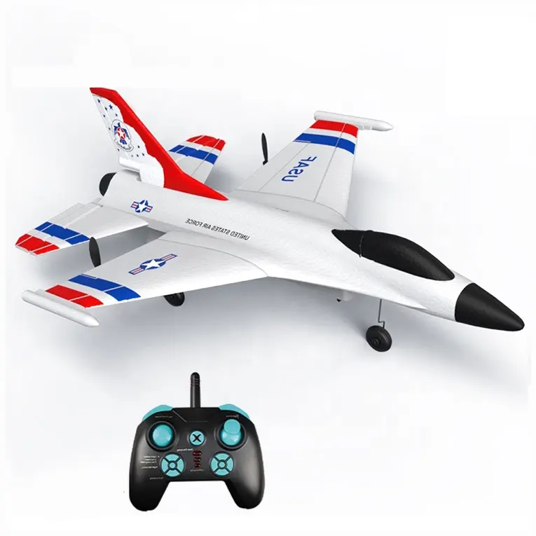 Mainan Radio Kontrol F16 Pesawat Tempur Mainan 2.4G 3CH RC Pesawat Sayap Tetap Pesawat Mainan Luar Ruangan Drone