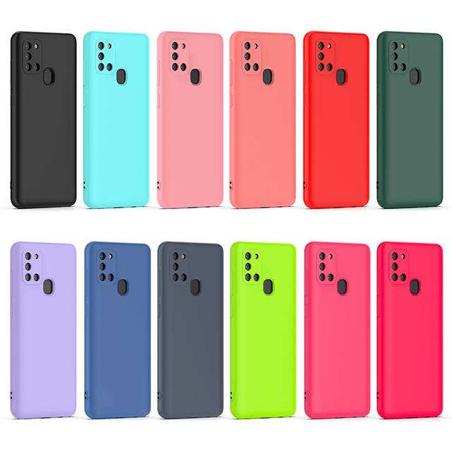 For Samsung Galaxy A21s A23 A24 A34 A54 Mobile Phone Case Silicone Protective Fine Hole Solid Color Protective Soft Tpu Cover