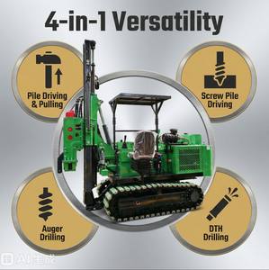 Machine de forage et de pieutage multifonctionnelle sur chenilles pour l'installation de fondations photovoltaïques solaires - Product Image 3