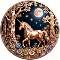 Pièce de monnaie commémorative en cuivre coloré ultra haute définition de 1 Troy oz, 999 pièces fines, thème animal Licorne, vente en gros personnalisée