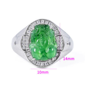 Anello Unisex Design originale di alta qualità gioielli alla moda verde giadeite naturale 925 argento <span class=keywords><strong>PI</strong></span> Xiu Power portafortuna - Product Image 6