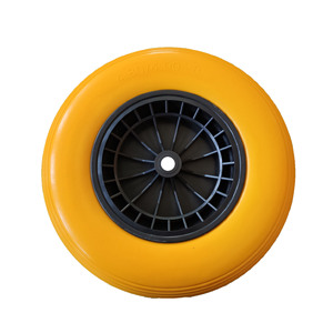 Cheng Jin Vehicles 4.80/4.00-8 PU Foam Wheel Green Solid Airless Caster Wheel <b>For</b> <b>Tool</b> <b>Cart</b> - Product Image 2