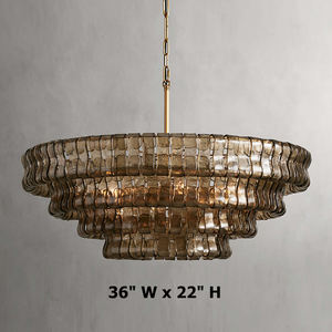 Lampadario di Lusso Moderno a Sospensione in Vetro Rotondo per Arredamento Casa Sala da Pranzo Soggiorno - Product Image 2