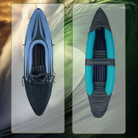 Kayak gonflable pour une personne, bateau d'assaut résistant à l'usure, bateau de pêche pour deux personnes, bateau en caoutchouc épais, canoë pliable