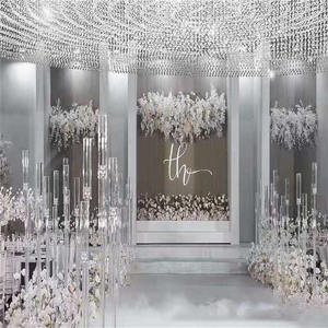 Подсвечник для свадебного стола, украшение 3 5 6 8 10, акриловый канделябр, светодиодный подсвечник, подсвечник, подсвечник с подставкой - Product Image 3