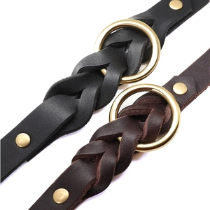 Collares para Perros Ajustables de Cuero Vacuno Genuino y Duradero, Collar Trenzado Suave para Mascotas, para Perros Medianos y Grandes - Product Image 5