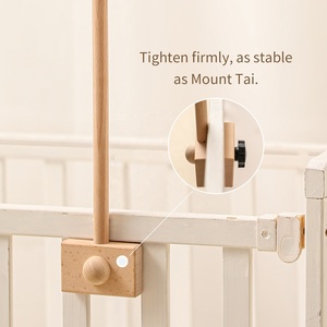 Supporto per mobiletto culla in legno Montessori, base di fissaggio con morsetto per decorazioni da <span class=keywords><strong>cameretta</strong></span>, campanello sospeso per culla - Product Image 3