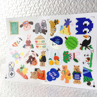 Hojas de Pegatinas de Cristal con Dibujos Animados, Pegatinas Decorativas Transparentes de PVC con Animales y Comida Kawaii para Diario, Álbum de Recortes, Teléfono, Portátil