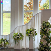 LEDA Décoration d'intérieur simple pour banquets et événements, toile de fond en fer, grande toile de fond ondulée blanche pour mariage