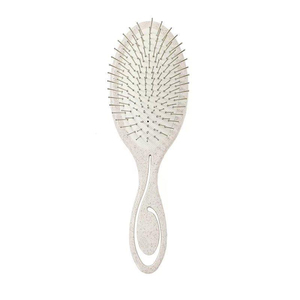 Custom Fashion Hairbrush with Steel Needle Wheat Straw Handle Eco <b>Scalp</b> Massage Detangler for Home Use Logo Included - Product Image 2
