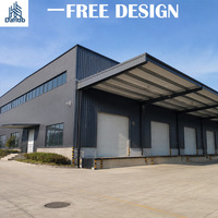 Almacén de Estructura de Acero Resistente a Ciclones de 100 km/h, Edificio Metálico Prefabricado para Logística Industrial Costera