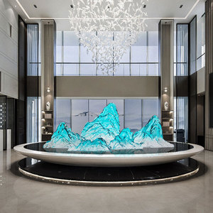 Nueva Escultura de Resina Transparente, Decoración Moderna de Estilo Roca, Pieza de Arte Hecha a Mano para Vestíbulos de Hoteles, Clubes y Propiedades Inmobiliarias - Product Image 2