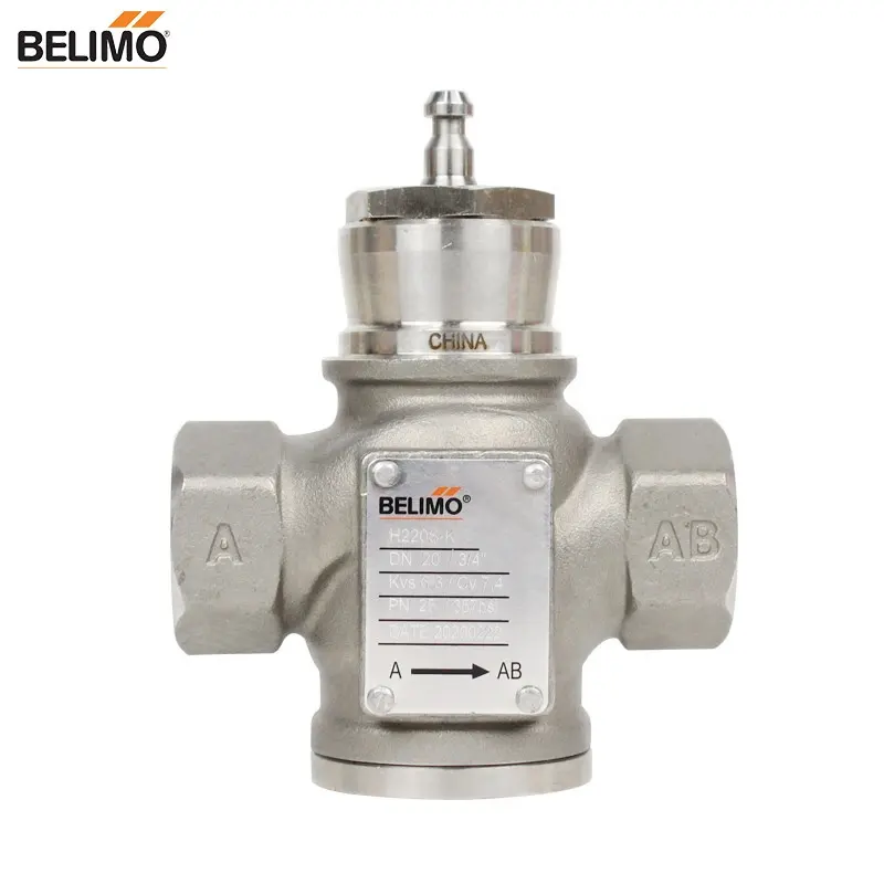 Belimo thép không gỉ H215S-G H215S-J H220S-K H225S-L Van cầu 2 chiều cho hệ thống nước lạnh và ấm mở và đóng