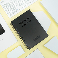 Agenda Diaria Negra en Oferta, Diario de Metas Mensuales, Libro de Ejercicios de Gimnasio, Bienestar, Ejercicio, Diario de Fitness, Cuaderno Espiral A5