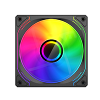 ESGAMING-Ventilateurs de boîtier de PC de jeu ARGB durables de 120mm, avec prisme hydraulique noir, ventilateur de CPU et refroidissement pour ordinateur de bureau