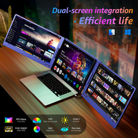 Moniteur portable à double écran IPS de 15,6 pouces, luminosité de 280 cd/m², résolution 1920x1080, fréquence de rafraîchissement de 60 Hz, interface Type-C