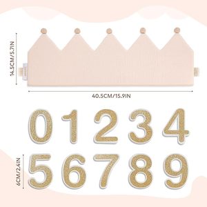 Corona di <span class=keywords><strong>compleanno</strong></span> per bambini tessuto mussola corona di <span class=keywords><strong>compleanno</strong></span> con numeri intercambiabili festa di <span class=keywords><strong>compleanno</strong></span> forniture corona Unisex - Product Image 4