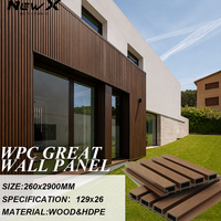 Panneau mural extérieur en WPC à faible entretien, imitation bois, imperméable, pour jardin, maison et façade commerciale