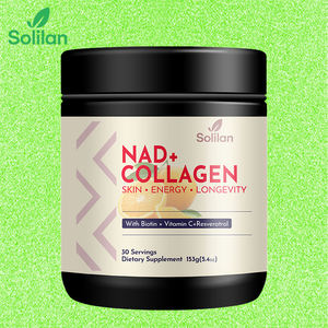 NAD + Poudre de collagène avec Resvératrol Biotine Vitamine C pour un vieillissement sain de la peau, des cheveux et des ongles Produit de beauté éclaircissant et énergisant - Product Image 1
