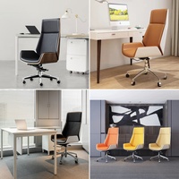 Chaise en cuir de salle de réunion du personnel de l'entreprise avec roues mobiles