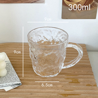 Tasse à boisson en verre transparente réutilisable de 300 ml et 330 ml, design nordique, compatible lave-vaisselle, pour bar, thé au lait, eau, jus