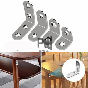 Esquina Brace Heavy Duty Acero inoxidable cepillado L Soportes Junta Madera Mesas Tocadores Soportes de ángulo recto con tornillos - Product Image 1
