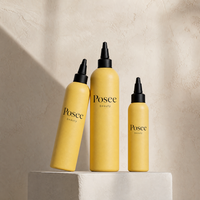 Flacon cosmétique Posee Beauty 100/250/300ml avec bouchon à bec verseur pour huile essentielle capillaire, en PE, impression sérigraphique