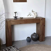 Console rétro en bois massif, design nordique, meuble d'entrée pour salon et hôtel, armoire d'entrée durable et écologique