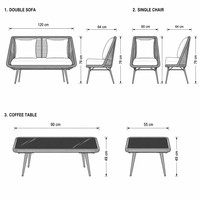 Solution de projet : Ensemble de canapés d'extérieur en rotin empilable avec structure en fer, fabriqué directement par le fabricant, protégé